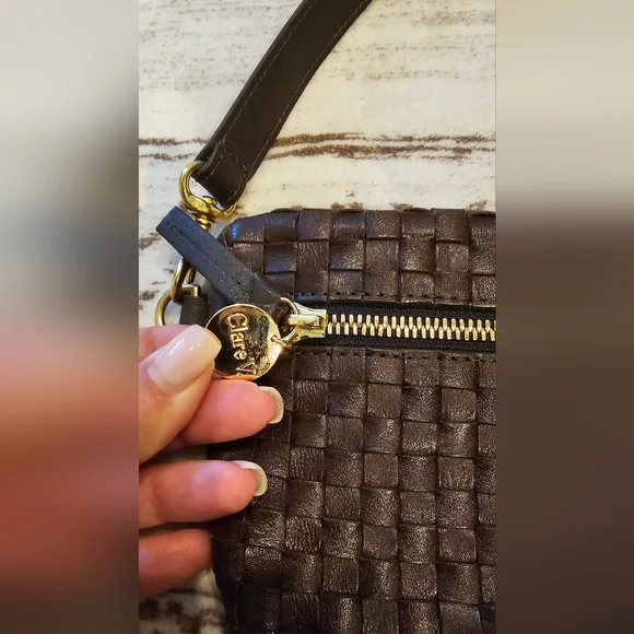 Clare V Dark Brown/Chocolate Woven Crossbody Bag Like New - Picture 2 of 5